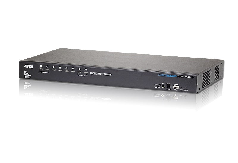 Aten Desktop KVM Switch 8 Port Single Display HDMI w/ Audio, 2x Custom KVM Cables Included, Cascadable Up to 512 Computers via 3 Levels, Multi Display Aten Desktop KVM Switch 8 Port Single Display HDMI w/ Audio, 2x Custom KVM Cables Included, Cascadable Up to 512 Computers via 3 Levels, Multi Display